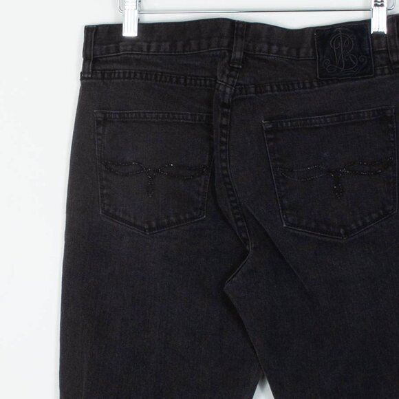 Lauren Ralph Lauren Womens‎ Black Classic Bootcut Denim Jean Size 6 Embellished - Picture 5 of 6